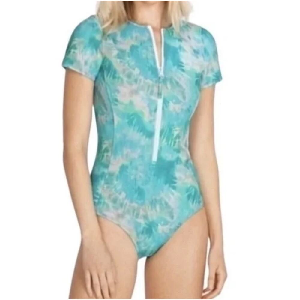 Johnny Was Calme Sunscreen One Piece Swimsuit Rash Guard S NWT